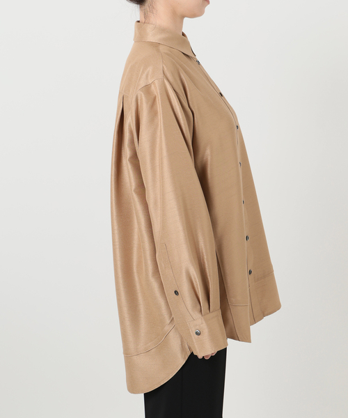 VERMEIL par iena(ヴェルメイユパーイエナ)の「Shantung オーバーシャツ(シャツ/ブラウス・レディース・キャメル/ホワイト×ホワイト・FREE)」の20枚目の写真