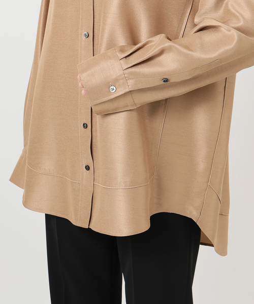 VERMEIL par iena(ヴェルメイユパーイエナ)の「Shantung オーバーシャツ(シャツ/ブラウス・レディース・キャメル/ホワイト×ホワイト・FREE)」の22枚目の写真