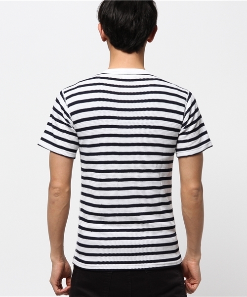 Abiding Aim(アバイディングエイム)の「【JEMORGAN】サーマルボーダー半袖ポケットTシャツ(Tシャツ/カットソー・メンズ・トップグレー/ネイビー/ホワイト・LARGE/MEDIUM/SMALL/X-LARGE)」の5枚目の写真