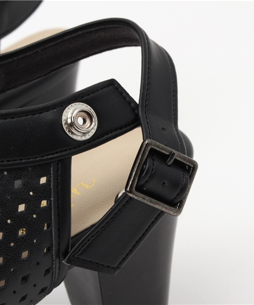 LE TALON（ルタロン）の「7cmコウブカパンチングサンダル◆（サンダル・レディース・ブラック/キャメル・36.5/37.5/35.5）」の8枚目の写真