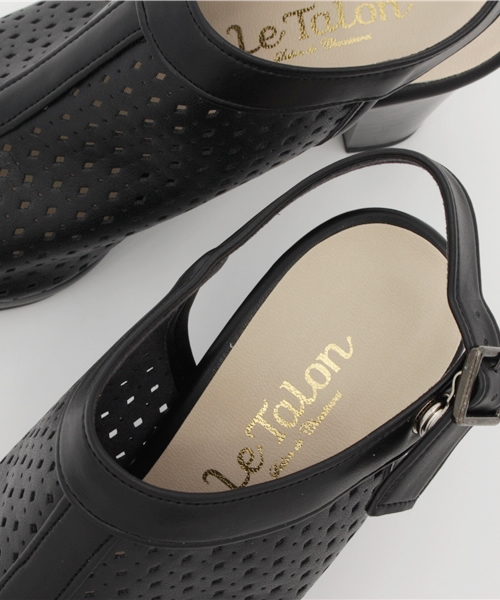 LE TALON（ルタロン）の「7cmコウブカパンチングサンダル◆（サンダル・レディース・ブラック/キャメル・36.5/37.5/35.5）」の9枚目の写真