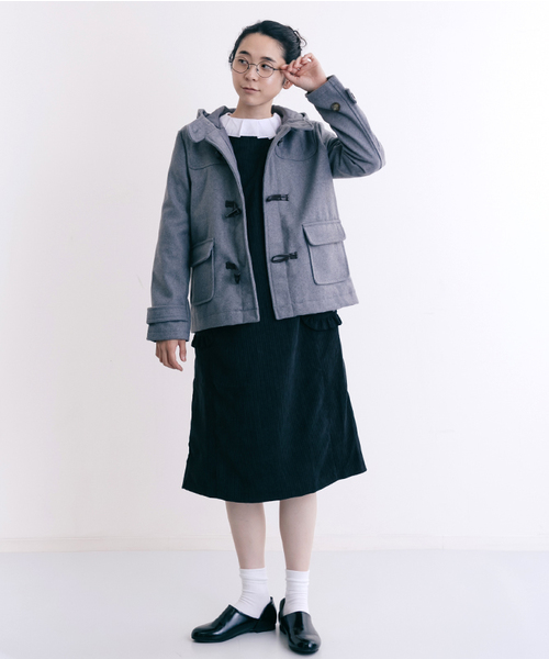 MERLOT（メルロー）の「ZOZO限定ショートダッフルコート455-6527N-TK（ダッフルコート・レディース・グレー/ベージュ/ネイビー/ブラック/ワイン/グリーン/キャメル・FREE/M/L）」の16枚目の写真