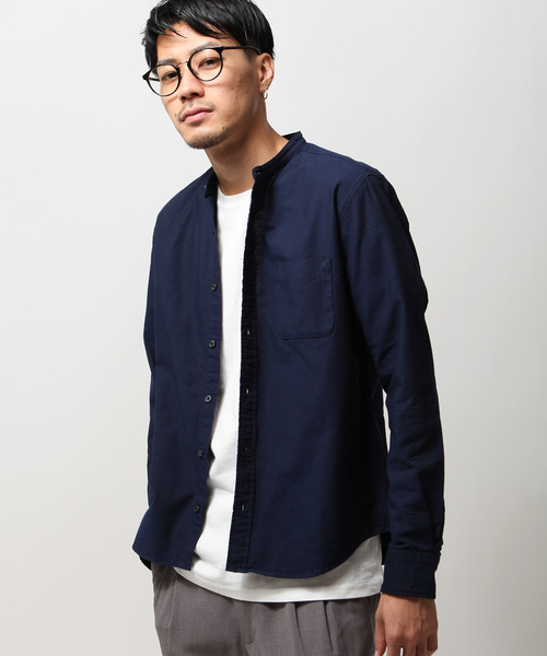 ZIP FIVE(ジップファイブ)の「【MADE IN JAPAN】オックスフォード バンドカラーシャツ 【日本製】(シャツ/ブラウス・メンズ・チャコール/ネイビー/サックスブルー/オリーブ/ブルー/グレー/ホワイト/ワイン/ブラック・X-SMALL/LARGE/X-LARGE/XX-LARGE/MEDIUM/SMALL)」の6枚目の写真