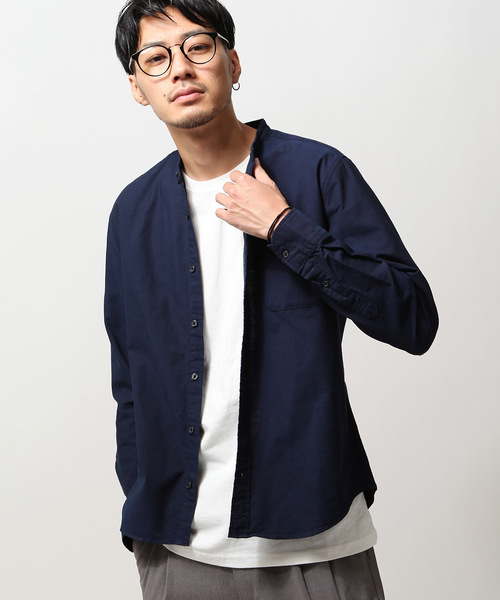 ZIP FIVE(ジップファイブ)の「【MADE IN JAPAN】オックスフォード バンドカラーシャツ 【日本製】(シャツ/ブラウス・メンズ・チャコール/ネイビー/サックスブルー/オリーブ/ブルー/グレー/ホワイト/ワイン/ブラック・X-SMALL/LARGE/X-LARGE/XX-LARGE/MEDIUM/SMALL)」の21枚目の写真