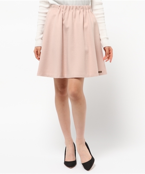 BLUE LABEL CRESTBRIDGE(ブルーレーベルクレストブリッジ)の「ビーバーメルトン ゴムギャザースカート(スカート・レディース・ベージュ/ピンク/ブラック・36/38)」の3枚目の写真