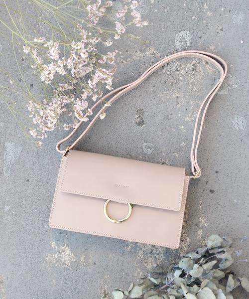 Khaju（カージュ）の「MARCO BIANCHINI:リングスクエアバッグ◇（ショルダーバッグ・レディース・ゴールド/ブラック/ピンク・ONE SIZE）」の3枚目の写真