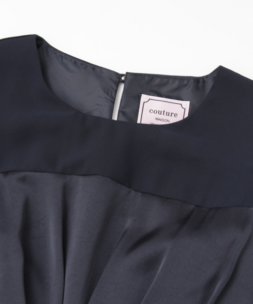 URBAN RESEARCH（アーバンリサーチ）の「UR COUTURE MAISON　異素材切り替えワンピース（ワンピース・レディース・ベージュ/ネイビー/ブラック・38）」の7枚目の写真