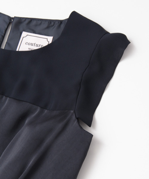 URBAN RESEARCH（アーバンリサーチ）の「UR COUTURE MAISON　異素材切り替えワンピース（ワンピース・レディース・ベージュ/ネイビー/ブラック・38）」の9枚目の写真