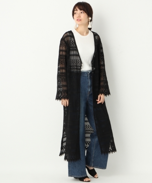 A part by(アパートバイ)の「Cソウレースガウン 751752 (カーディガン/ボレロ・レディース・ホワイト/ブラック・FREE)」の2枚目の写真