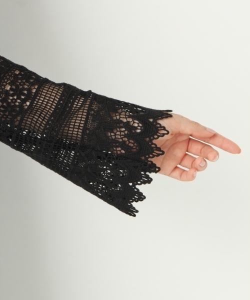 A part by(アパートバイ)の「Cソウレースガウン 751752 (カーディガン/ボレロ・レディース・ホワイト/ブラック・FREE)」の7枚目の写真