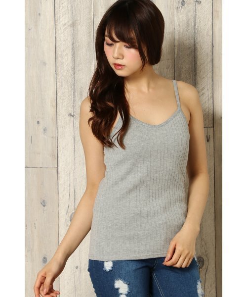 VENCEEXCHANGE（ヴァンスエクスチェンジ）の「ワイドリブカップ付きキャミ                　　　（キャミソール・レディース・ブラック/オリーブ/オフホワイト/グレー・MEDIUM）」の4枚目の写真