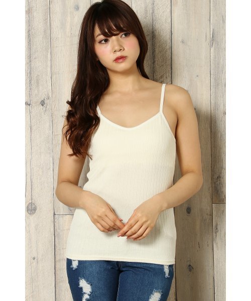 VENCEEXCHANGE（ヴァンスエクスチェンジ）の「ワイドリブカップ付きキャミ                　　　（キャミソール・レディース・ブラック/オリーブ/オフホワイト/グレー・MEDIUM）」の2枚目の写真