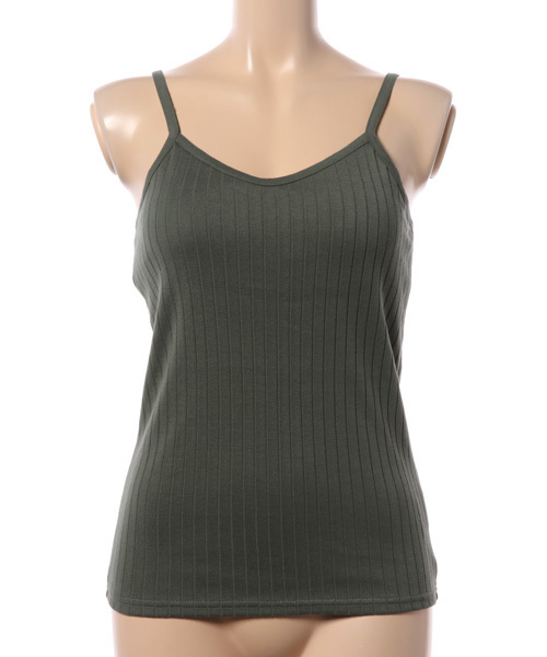 VENCEEXCHANGE（ヴァンスエクスチェンジ）の「ワイドリブカップ付きキャミ                　　　（キャミソール・レディース・ブラック/オリーブ/オフホワイト/グレー・MEDIUM）」の12枚目の写真