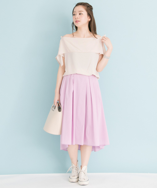 URBAN RESEARCH（アーバンリサーチ）の「UR オープンショルダー肩リボンブラウス（シャツ/ブラウス・レディース・ベージュ系その他/ピンク/ブラック/カーキ・FREE）」の6枚目の写真