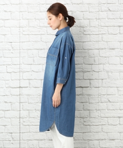 LEPSIM（レプシィム）の「デニムデザインシャツワンピース7S　757938（シャツワンピース・レディース・ライトブルー/ブルー・LARGE/MEDIUM）」の11枚目の写真
