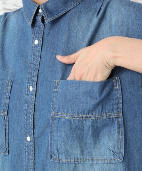 LEPSIM（レプシィム）の「デニムデザインシャツワンピース7S　757938（シャツワンピース・レディース・ライトブルー/ブルー・LARGE/MEDIUM）」の15枚目の写真