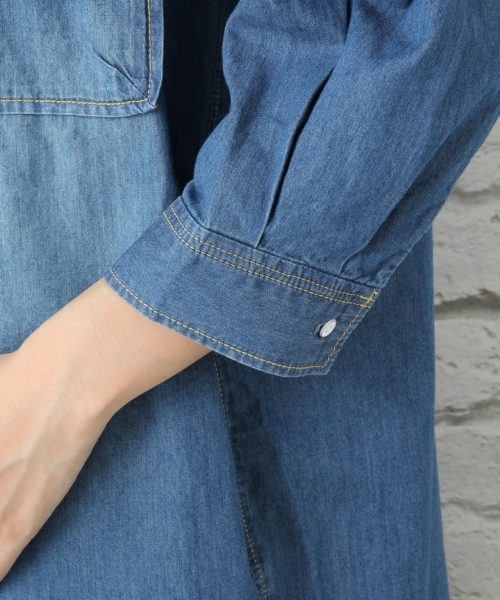 LEPSIM（レプシィム）の「デニムデザインシャツワンピース7S　757938（シャツワンピース・レディース・ライトブルー/ブルー・LARGE/MEDIUM）」の5枚目の写真