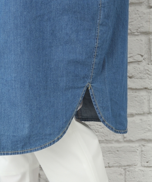 LEPSIM（レプシィム）の「デニムデザインシャツワンピース7S　757938（シャツワンピース・レディース・ライトブルー/ブルー・LARGE/MEDIUM）」の6枚目の写真