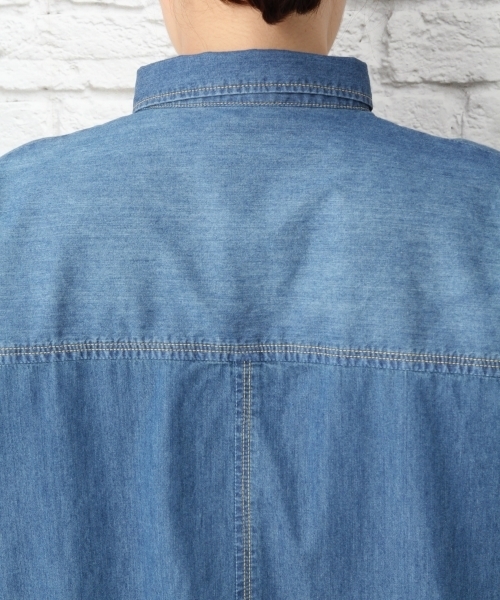 LEPSIM（レプシィム）の「デニムデザインシャツワンピース7S　757938（シャツワンピース・レディース・ライトブルー/ブルー・LARGE/MEDIUM）」の8枚目の写真