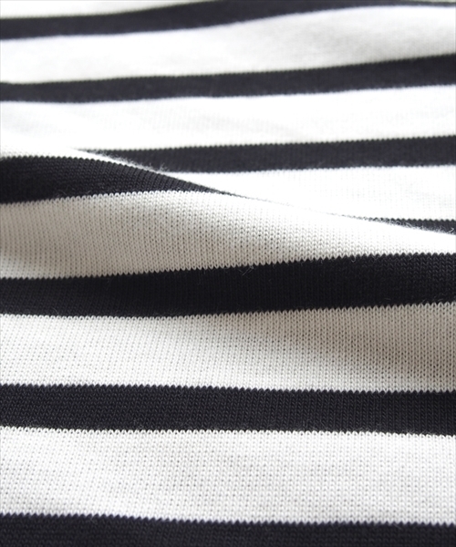 select MOCA（セレクトモカ）の「上質なカリフォルニアコットン素材◆2wayボーダービックシルエットドルマンスリーブ七分袖カットソー（Tシャツ/カットソー・レディース・ブラック/レッド/ブルー・FREE）」の9枚目の写真