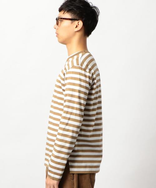 green label relaxing(グリーンレーベルリラクシング)の「CM シルケット ボーダー クルーネック カットソー ◆(Tシャツ/カットソー・メンズ・ブラック/ベージュ・MEDIUM/LARGE/SMALL)」の5枚目の写真