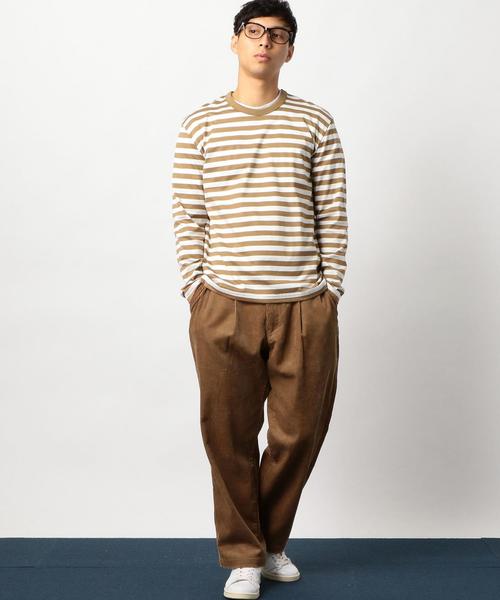 green label relaxing(グリーンレーベルリラクシング)の「CM シルケット ボーダー クルーネック カットソー ◆(Tシャツ/カットソー・メンズ・ブラック/ベージュ・MEDIUM/LARGE/SMALL)」の6枚目の写真