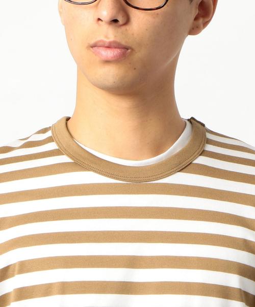 green label relaxing(グリーンレーベルリラクシング)の「CM シルケット ボーダー クルーネック カットソー ◆(Tシャツ/カットソー・メンズ・ブラック/ベージュ・MEDIUM/LARGE/SMALL)」の7枚目の写真