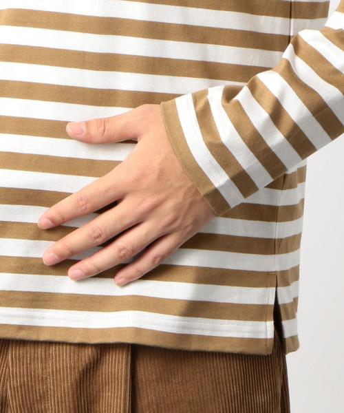 green label relaxing(グリーンレーベルリラクシング)の「CM シルケット ボーダー クルーネック カットソー ◆(Tシャツ/カットソー・メンズ・ブラック/ベージュ・MEDIUM/LARGE/SMALL)」の8枚目の写真