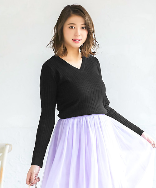 KOBE LETTUCE（コウベレタス）の「3typeリブニットトップス（ニット/セーター・レディース・ピンク系その他/パープル系その他/ブラック系その他/イエロー系その他/ホワイト系その他/グリーン系その他/グレー系その他/ブラウン系その他/ピンク系その他2/ブラック系その他2/グリーン系その他2/ブラウン系その他2/ホワイト系その他2/グレー系その他2/パープル系その他2/ブラウン系その他3/ブルー系その他2/イエロー系その他3/ブラウン系その他4/ブルー系その他/ピンク系その他4/ベージュ系その他2/パープル系その他3/イエロー系その他4/ピンク系その他3/ベージュ系その他/パープル系その他4/レッド系その他/グレー系その他5/ブラック系その他3/パープル系その他6/ベージュ系その他4/グリーン系その他3/ベージュ系その他3/グレー系その他3/ベージュ系その他5/パープル/ホワイト系その他3/パープル系その他7/ピンク系その他5/ブルー系その他4/ブルー系その他3/パープル系その他5/ブルー系その他5/グレー系その他4/ブラウン系その他5/グレー系その他6/イエロー系その他6/その他2/ブルー系その他6/その他1/その他3/ベージュ系その他6/その他5/モカ/ベージュ系その他7/イエロー系その他5/イエロー系その他7/その他4/その他6・FREE）」の5枚目の写真