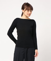 KOBE LETTUCE | 程よく女っぽい大人カラー&シルエット。上品Vネック・ボートネックリブニットトップス/レディースセーター/長袖[C2408]神戸レタス(ニット/セーター)