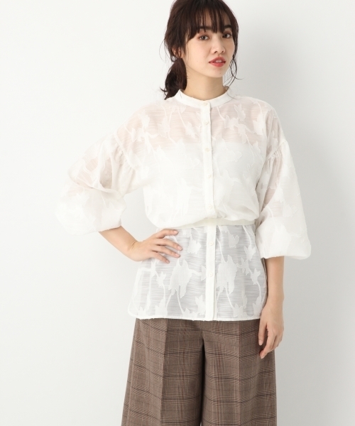 A part by（アパートバイ）の「カットJQDハナガラブラウス　776478 （シャツ/ブラウス・レディース・ブラック/オフホワイト・FREE）」の3枚目の写真