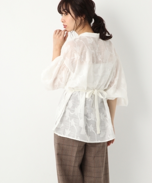 A part by（アパートバイ）の「カットJQDハナガラブラウス　776478 （シャツ/ブラウス・レディース・ブラック/オフホワイト・FREE）」の13枚目の写真