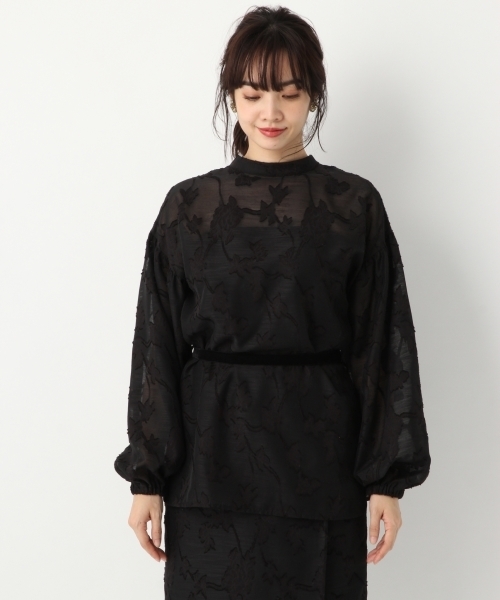 A part by（アパートバイ）の「カットJQDハナガラブラウス　776478 （シャツ/ブラウス・レディース・ブラック/オフホワイト・FREE）」の11枚目の写真