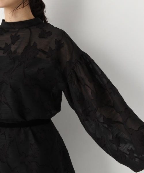 A part by（アパートバイ）の「カットJQDハナガラブラウス　776478 （シャツ/ブラウス・レディース・ブラック/オフホワイト・FREE）」の16枚目の写真