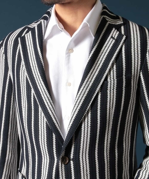 MICHEL KLEIN HOMME (ミッシェルクランオム)の「残りわずか!【オンライン限定プライス】ジャケット(ノクターンストライプ)(テーラードジャケット・メンズ・ネイビー・MEDIUM/LARGE/SMALL/X-LARGE/XX-LARGE)」の8枚目の写真