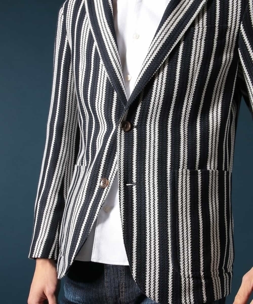 MICHEL KLEIN HOMME (ミッシェルクランオム)の「残りわずか!【オンライン限定プライス】ジャケット(ノクターンストライプ)(テーラードジャケット・メンズ・ネイビー・MEDIUM/LARGE/SMALL/X-LARGE/XX-LARGE)」の7枚目の写真