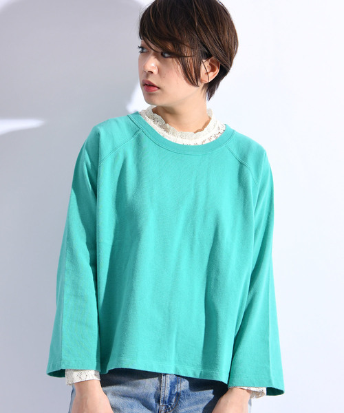 CIAOPANIC（チャオパニック）の「ミニ裏毛ラグランプルオーバー（Tシャツ/カットソー・レディース・ホワイト/パープル/レッド/グリーン・FREE）」の3枚目の写真