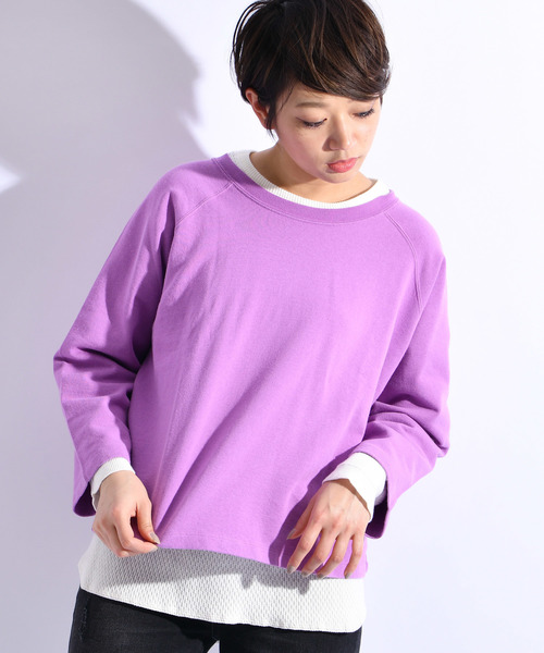 CIAOPANIC（チャオパニック）の「ミニ裏毛ラグランプルオーバー（Tシャツ/カットソー・レディース・ホワイト/パープル/レッド/グリーン・FREE）」の15枚目の写真