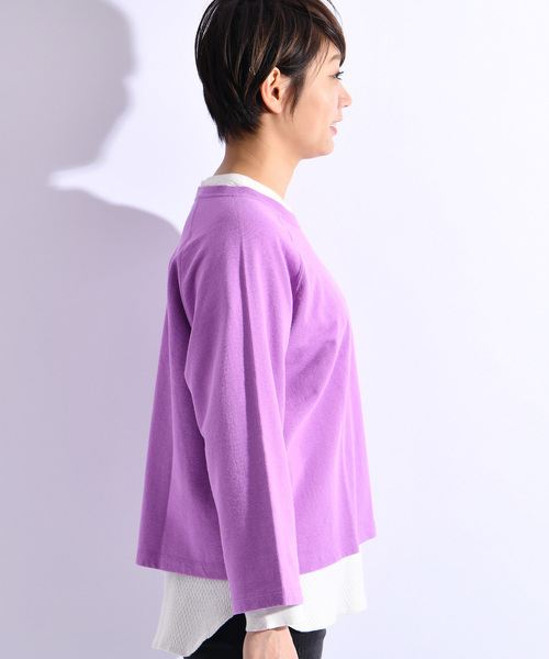 CIAOPANIC（チャオパニック）の「ミニ裏毛ラグランプルオーバー（Tシャツ/カットソー・レディース・ホワイト/パープル/レッド/グリーン・FREE）」の13枚目の写真