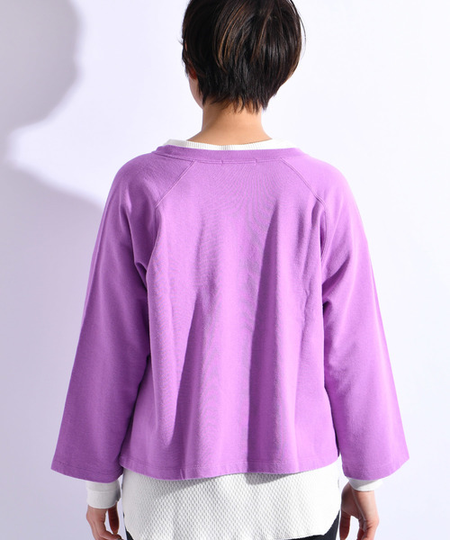 CIAOPANIC（チャオパニック）の「ミニ裏毛ラグランプルオーバー（Tシャツ/カットソー・レディース・ホワイト/パープル/レッド/グリーン・FREE）」の5枚目の写真