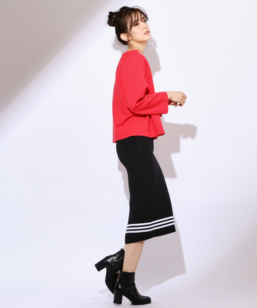 CIAOPANIC（チャオパニック）の「ミニ裏毛ラグランプルオーバー（Tシャツ/カットソー・レディース・ホワイト/パープル/レッド/グリーン・FREE）」の22枚目の写真