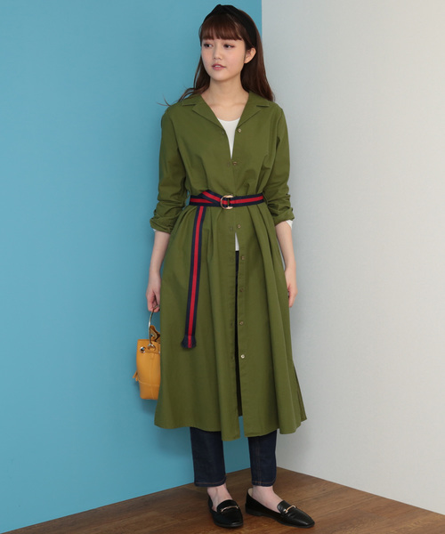 N.（N. Natural Beauty Basic）（エヌエヌナチュラルビューティーベーシック）の「◆オープンカラーシャツワンピース（シャツワンピース・レディース・カーキ/ブルー/ネイビー・MEDIUM）」の18枚目の写真