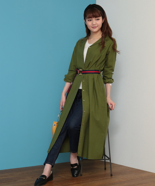 N.（N. Natural Beauty Basic）（エヌエヌナチュラルビューティーベーシック）の「◆オープンカラーシャツワンピース（シャツワンピース・レディース・カーキ/ブルー/ネイビー・MEDIUM）」の10枚目の写真