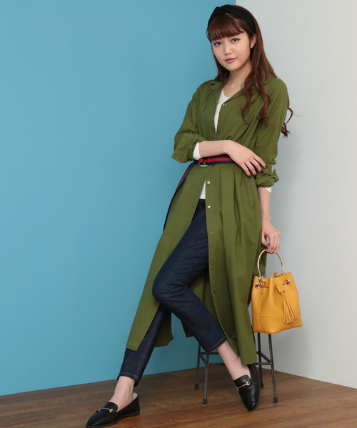 N.（N. Natural Beauty Basic）（エヌエヌナチュラルビューティーベーシック）の「◆オープンカラーシャツワンピース（シャツワンピース・レディース・カーキ/ブルー/ネイビー・MEDIUM）」の16枚目の写真