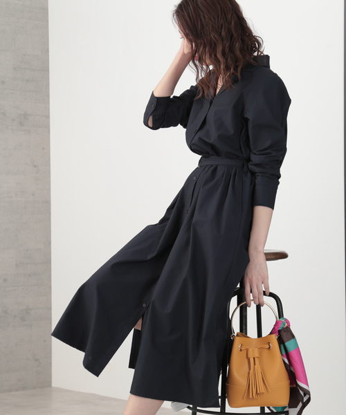 N.（N. Natural Beauty Basic）（エヌエヌナチュラルビューティーベーシック）の「◆オープンカラーシャツワンピース（シャツワンピース・レディース・カーキ/ブルー/ネイビー・MEDIUM）」の12枚目の写真