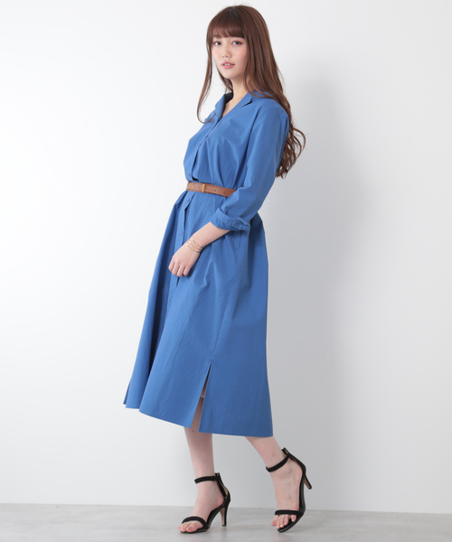 N.（N. Natural Beauty Basic）（エヌエヌナチュラルビューティーベーシック）の「◆オープンカラーシャツワンピース（シャツワンピース・レディース・カーキ/ブルー/ネイビー・MEDIUM）」の11枚目の写真