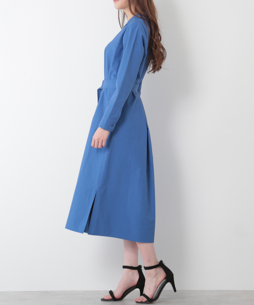 N.（N. Natural Beauty Basic）（エヌエヌナチュラルビューティーベーシック）の「◆オープンカラーシャツワンピース（シャツワンピース・レディース・カーキ/ブルー/ネイビー・MEDIUM）」の9枚目の写真