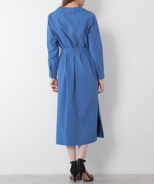 N.（N. Natural Beauty Basic）（エヌエヌナチュラルビューティーベーシック）の「◆オープンカラーシャツワンピース（シャツワンピース・レディース・カーキ/ブルー/ネイビー・MEDIUM）」の6枚目の写真