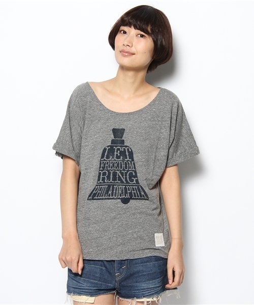 SHIPS for women（シップスフォーウィメン）の「RETRO SPORT:Tシャツ（Tシャツ/カットソー・レディース・グレー/ブラック/グリーン/ライトブルー/イエロー・ONE SIZE）」の3枚目の写真