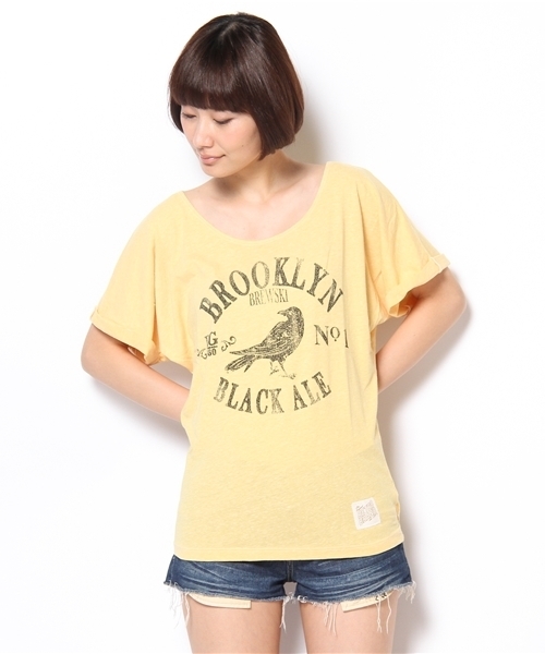 SHIPS for women（シップスフォーウィメン）の「RETRO SPORT:Tシャツ（Tシャツ/カットソー・レディース・グレー/ブラック/グリーン/ライトブルー/イエロー・ONE SIZE）」の5枚目の写真